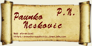 Paunko Nešković vizit kartica